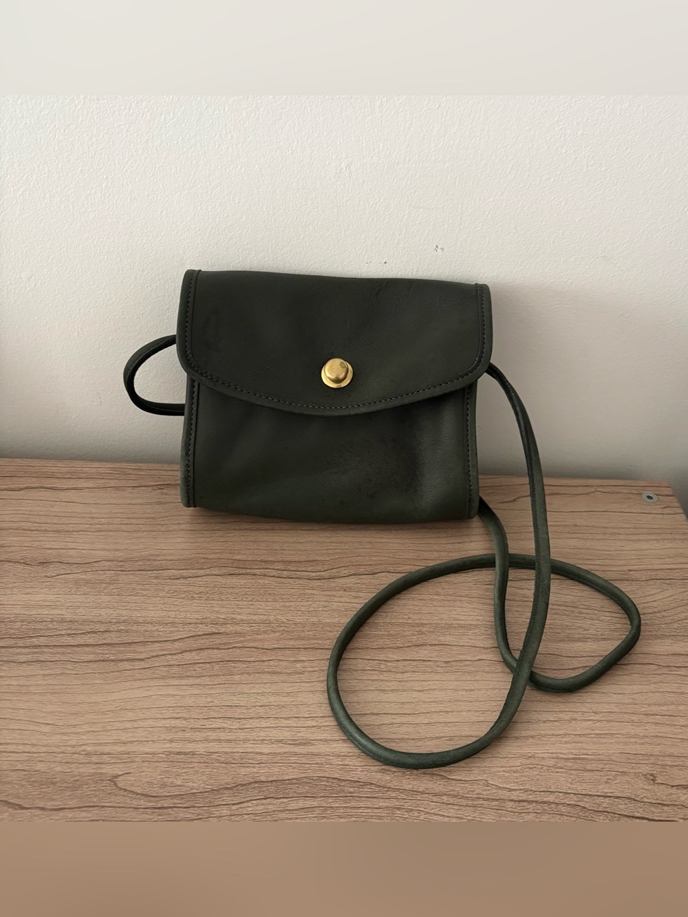 Coach RARE vintage Chrystie 9892 pre 94 Forest Green Leather Bag